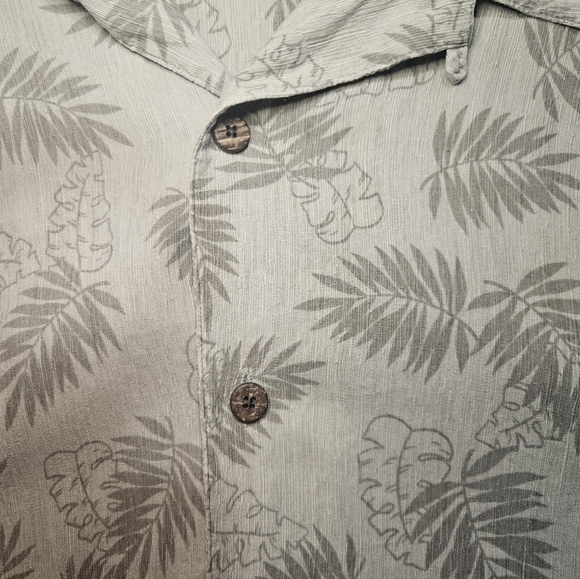 Havana Jacks Cafe Shirt green Floral silk Hawaiian short sleeve men's XXL - Picture 3 of 10